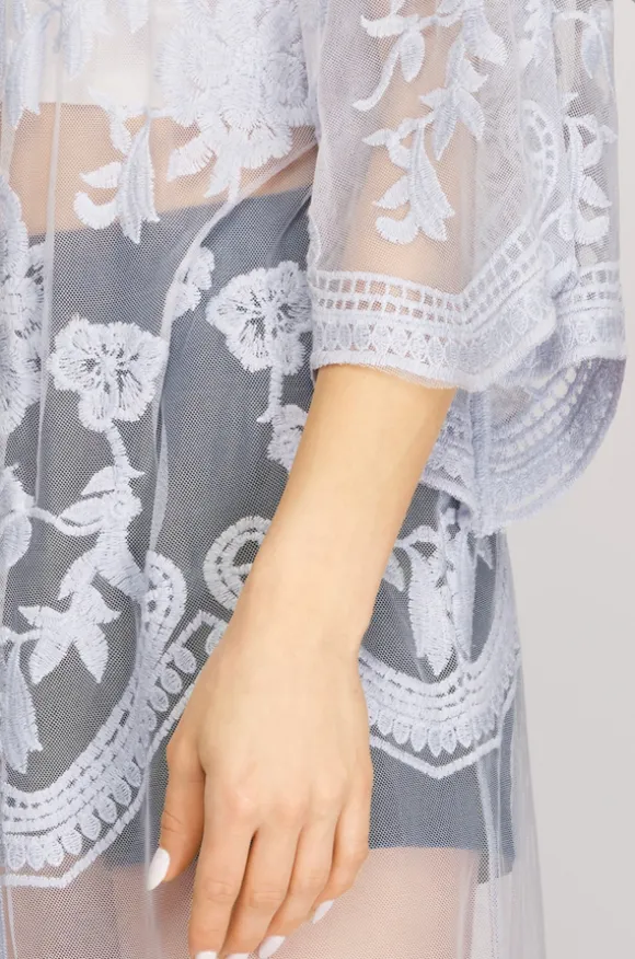 Farmhouse Lace Kimono Fresh Lilac