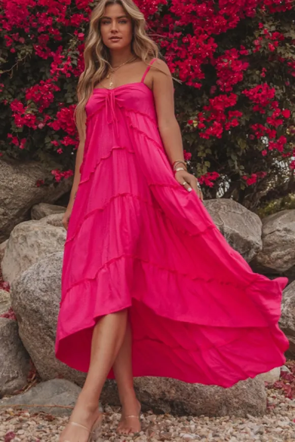 Low Tide Tiered Maxi Pink