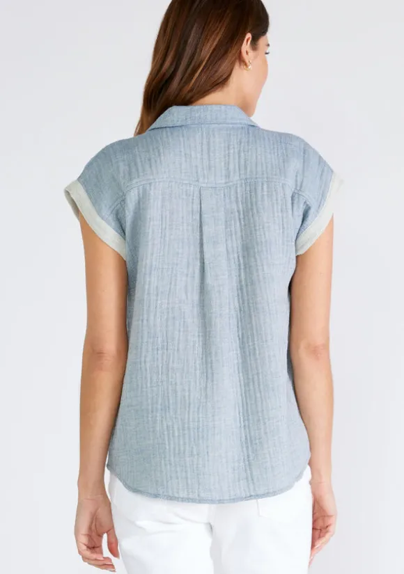 Megan Cotton Button Front Top
