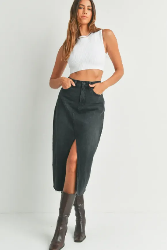 Sadie Denim Midi Black