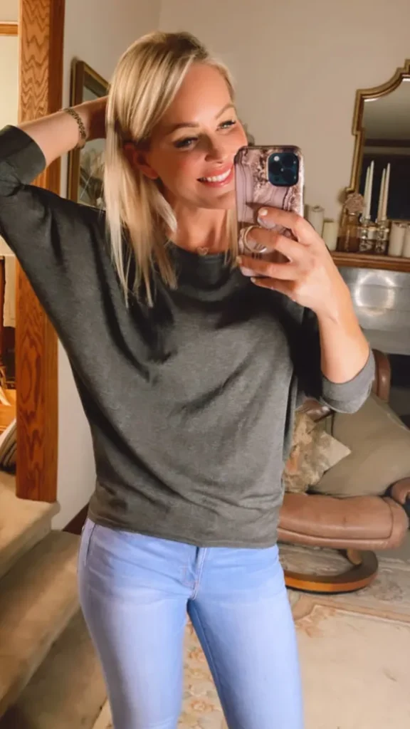Scoop Neck 3/4 Sleeve Dolman