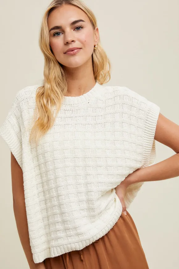 Textured Sleeveless Sweater